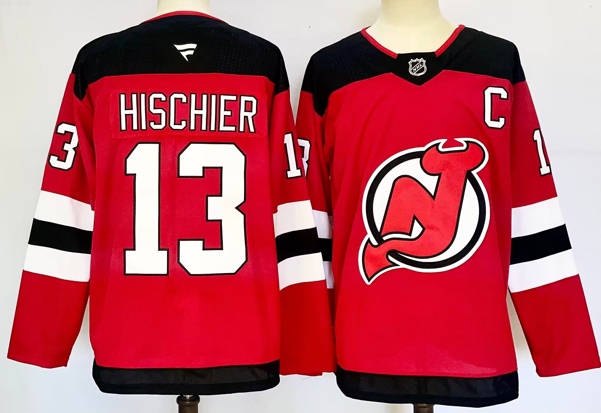Men New Jersey Devils #13 Hischier Red 2025 Home Premier Player NHL Jersey style 1->new jersey devils->NHL Jersey